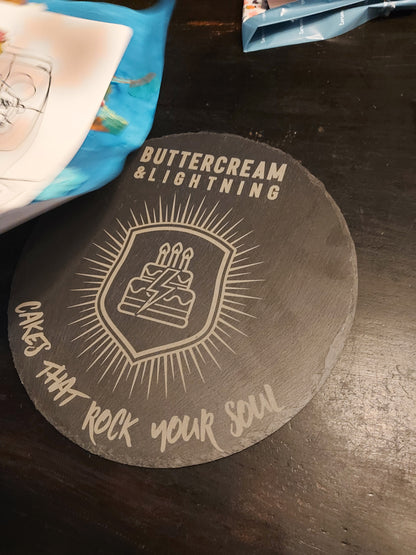 Zelf Ontwerpen Leisteen Plate met Bedrijfslogo