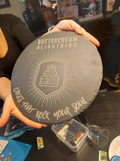 Zelf Ontwerpen Leisteen Plate met Bedrijfslogo