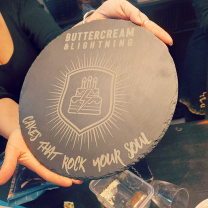 Zelf Ontwerpen Leisteen Plate met Bedrijfslogo